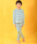 GREEN ECRU ROYAL STRIPE ARGENTINA LONG SLEEVE PYJAMA SET - MULTI