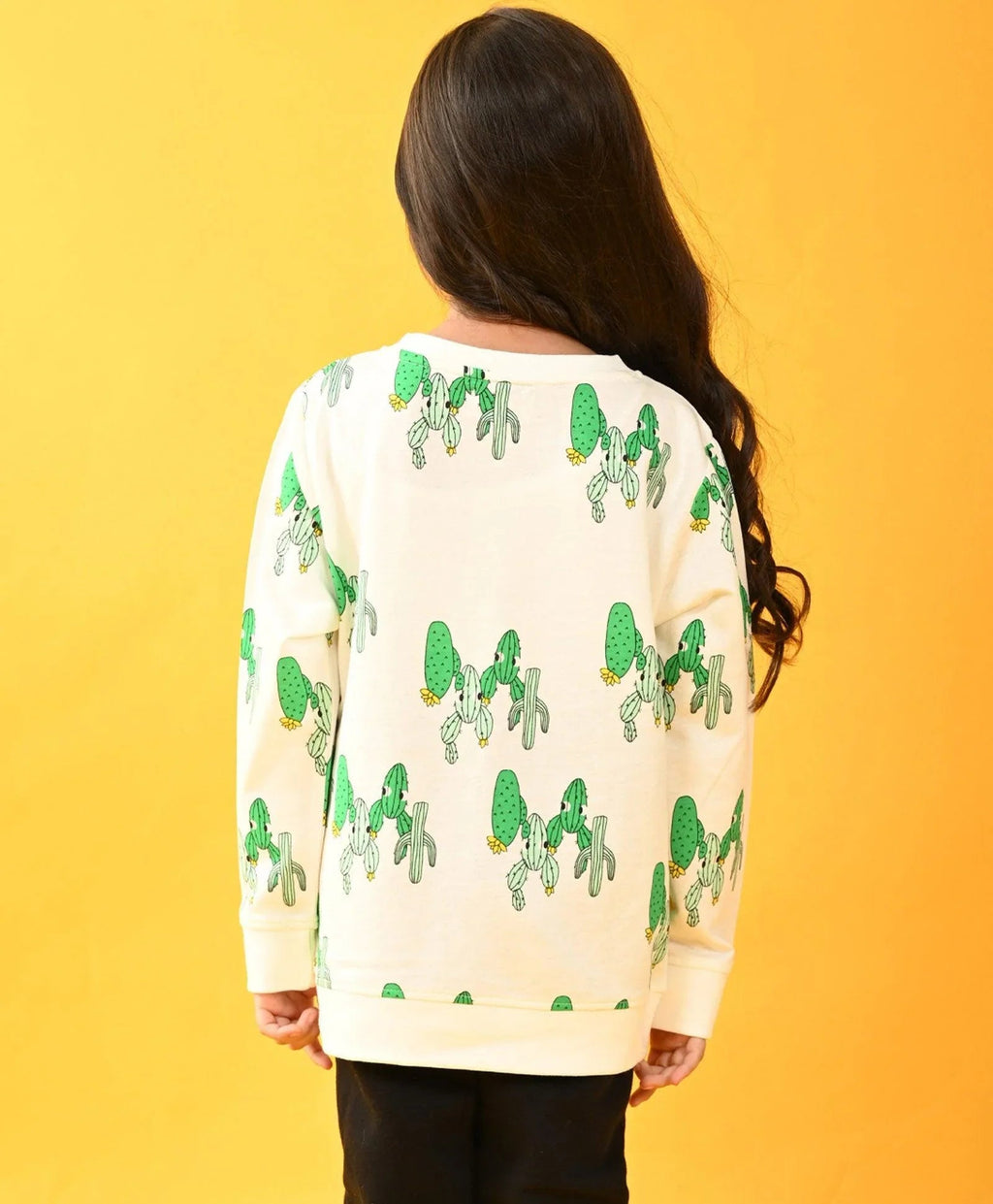 CACTUS TERRY GIRLS SWEATSHIRT - WHITE