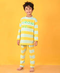 GROWING AQUA YELLOW STRIPE LONG SLEEVES PYJAMA SET - YELLOW