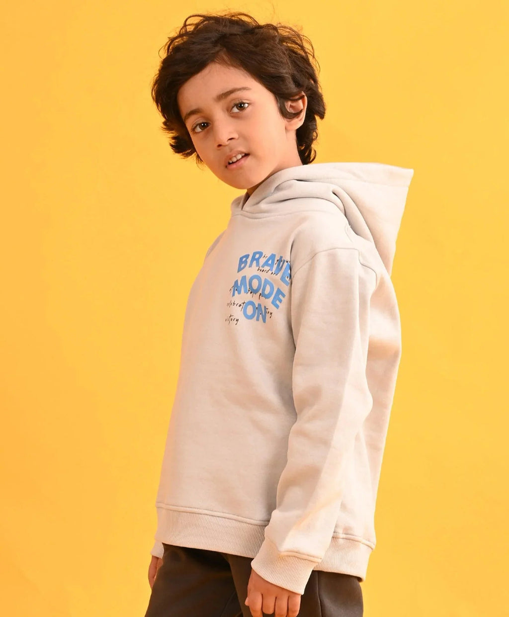 LIGHT GREY TMR FLEECE BOYS HOODIE - LIGHT GREY