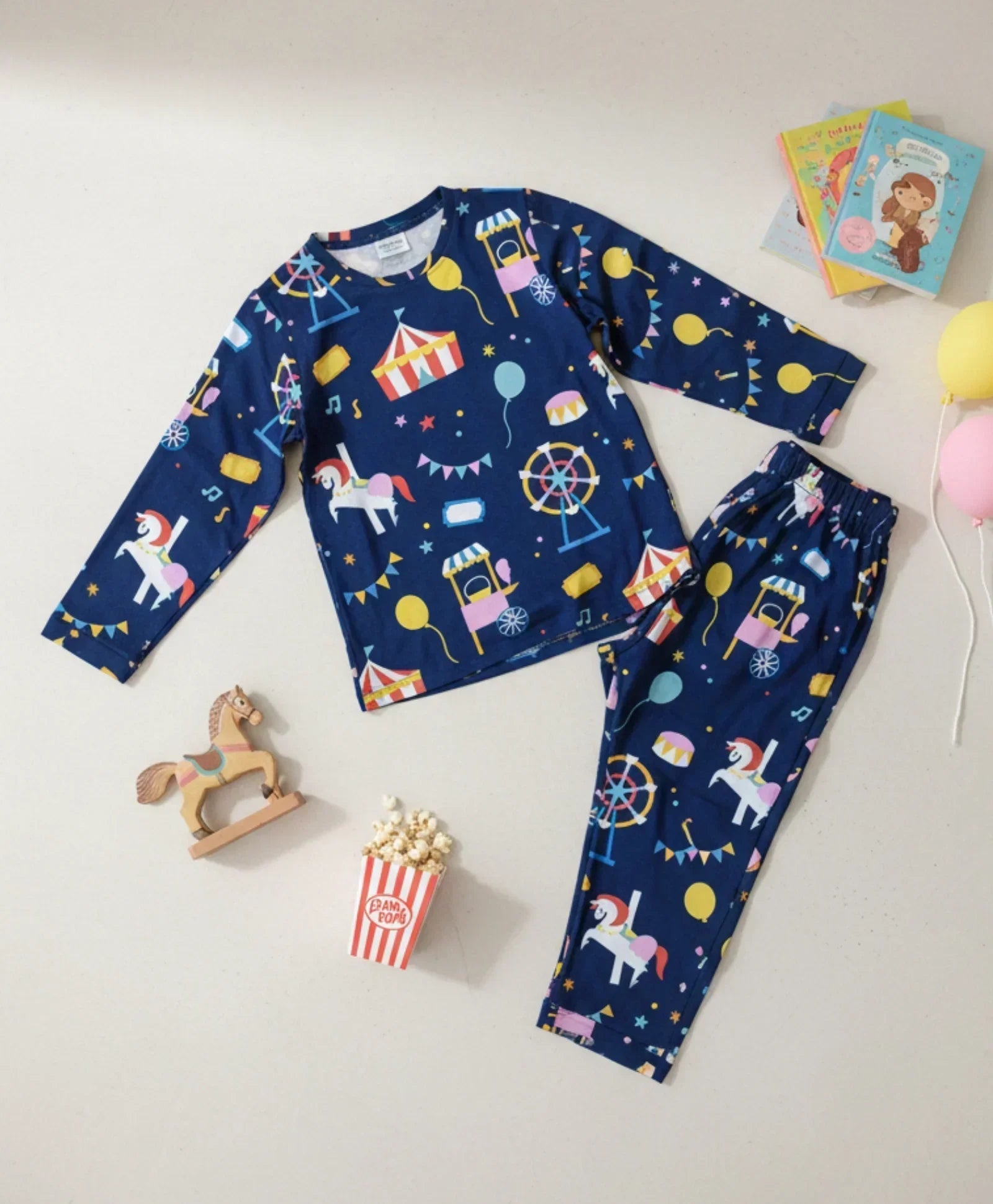 CARNIVAL CIRCUS LONG SLEEVES PYJAMA SET - BLUE