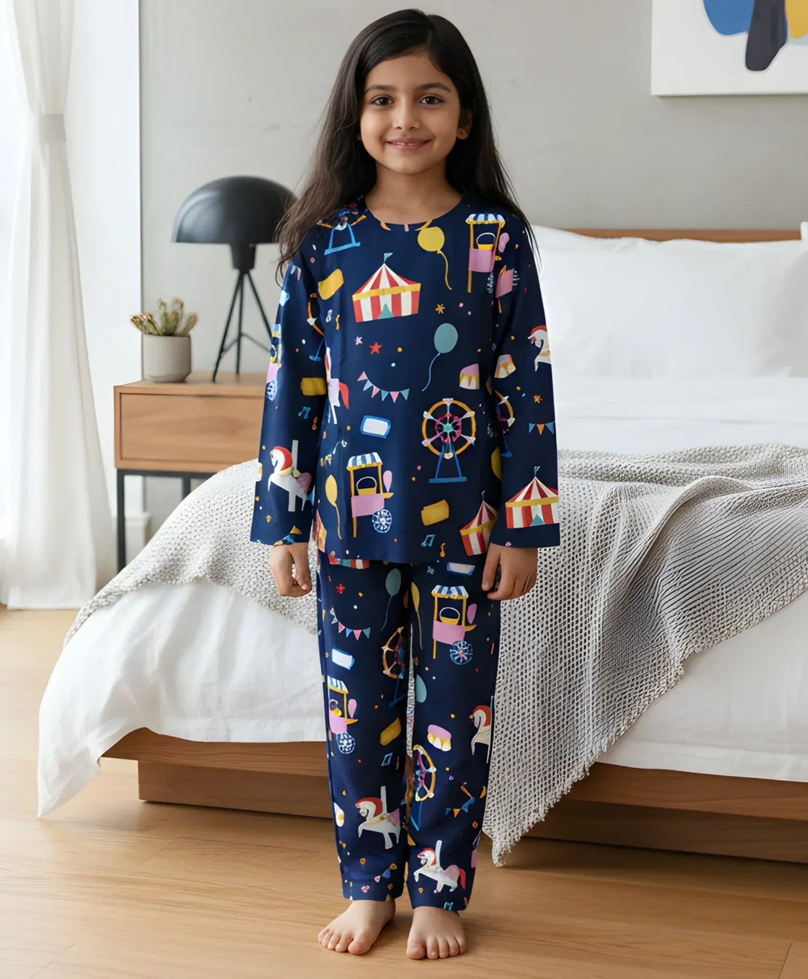 CARNIVAL CIRCUS LONG SLEEVES PYJAMA SET - BLUE