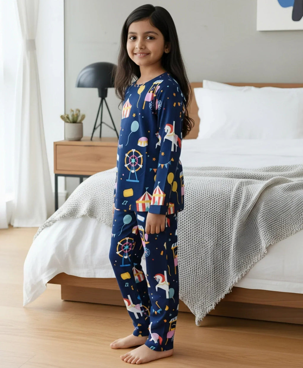CARNIVAL CIRCUS LONG SLEEVES PYJAMA SET - BLUE