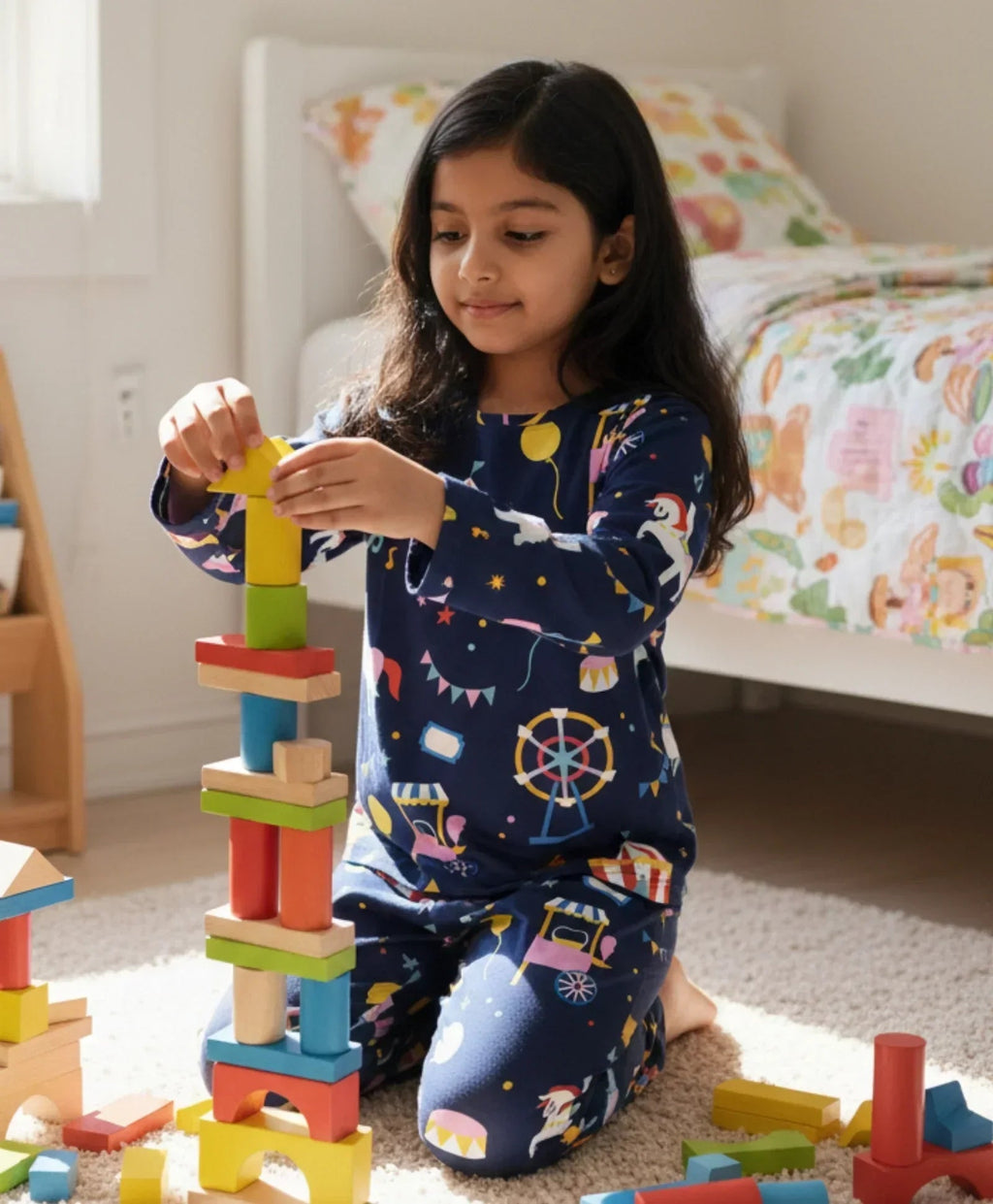 CARNIVAL CIRCUS LONG SLEEVES PYJAMA SET - BLUE