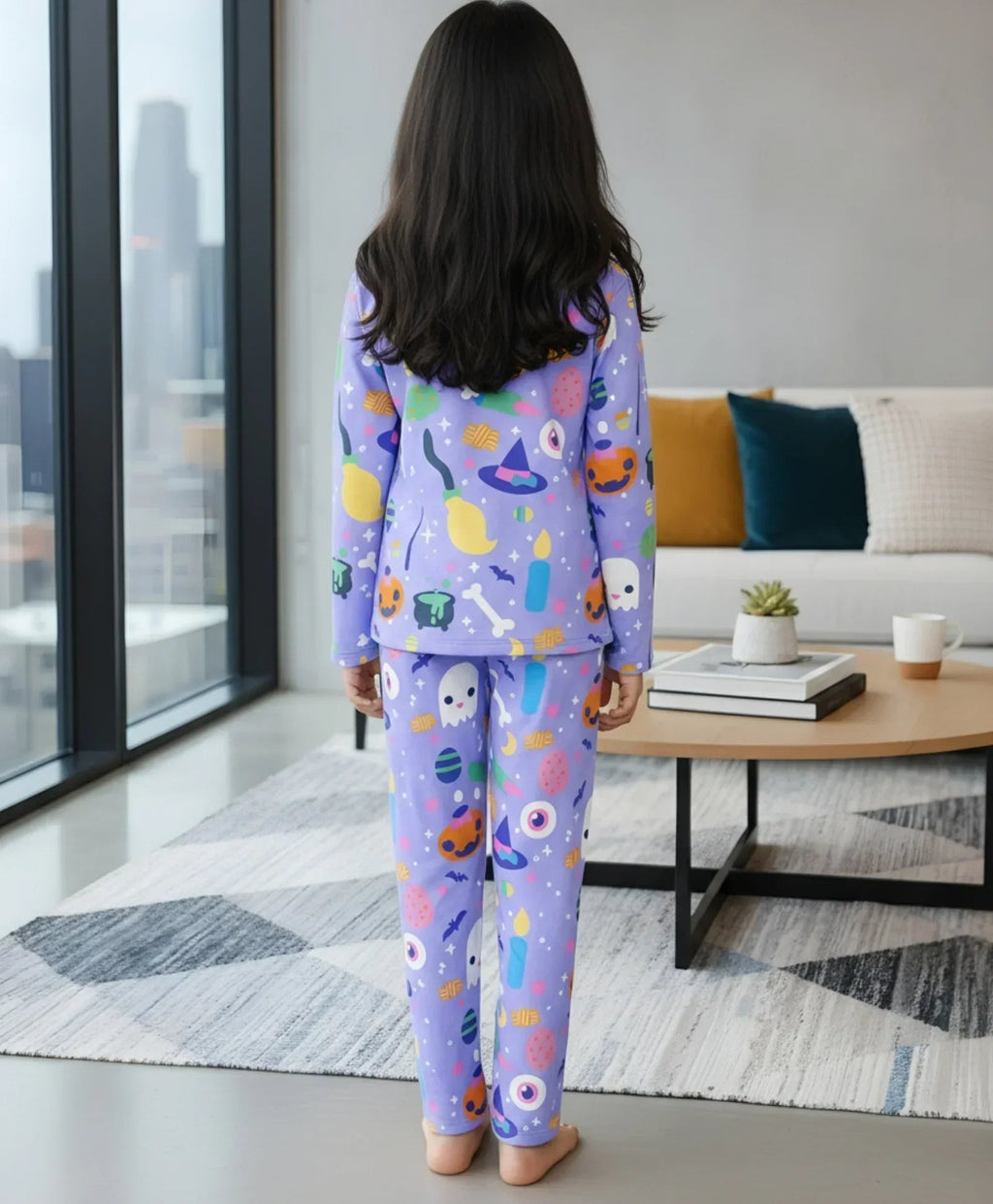 HALLOWEEN LONG SLEEVES PYJAMA SET - PURPLE