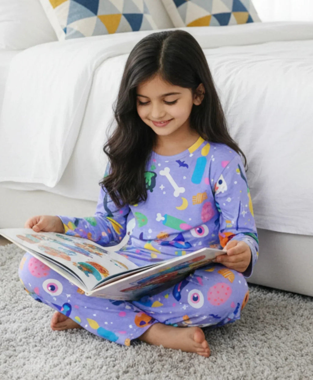 HALLOWEEN LONG SLEEVES PYJAMA SET - PURPLE