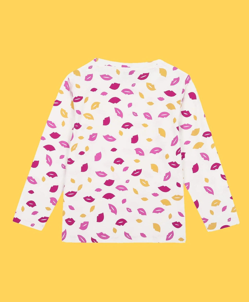 LIPS LONG SLEEVES GIRLS T-SHIRT - WHITE