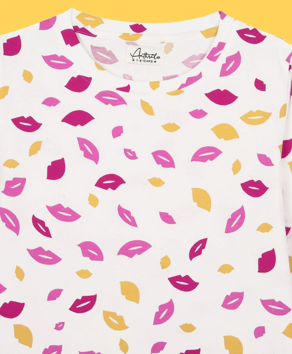 LIPS LONG SLEEVES GIRLS T-SHIRT - WHITE