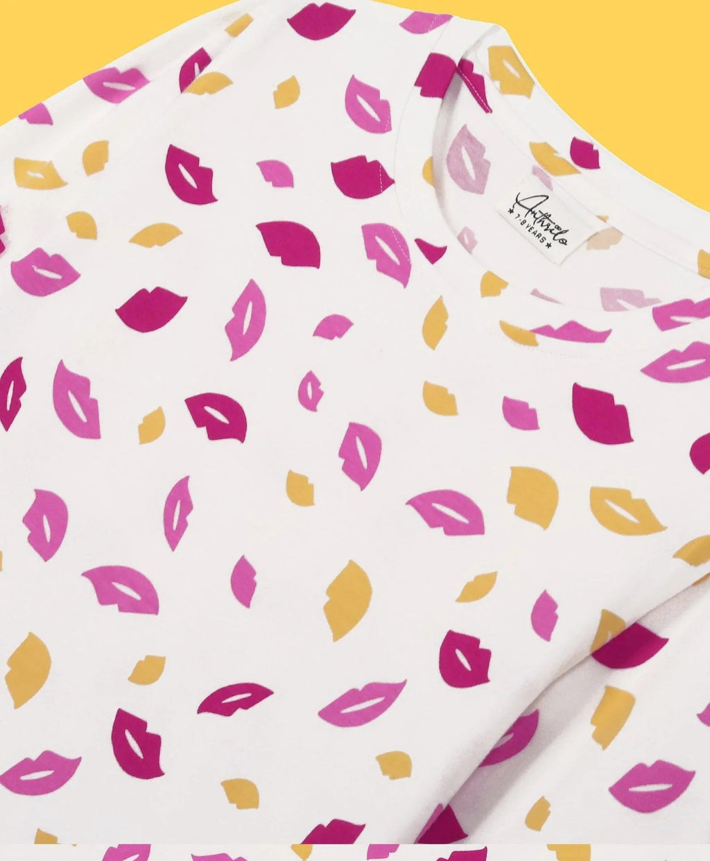 LIPS LONG SLEEVES GIRLS T-SHIRT - WHITE