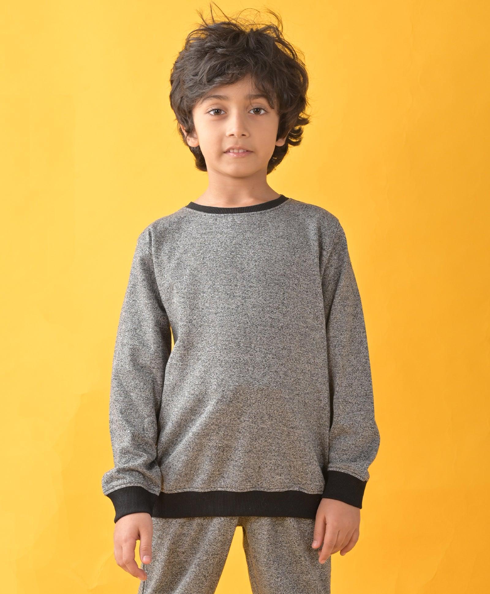 BLACK SPACE DYED SWEATSHIRT - BLACK