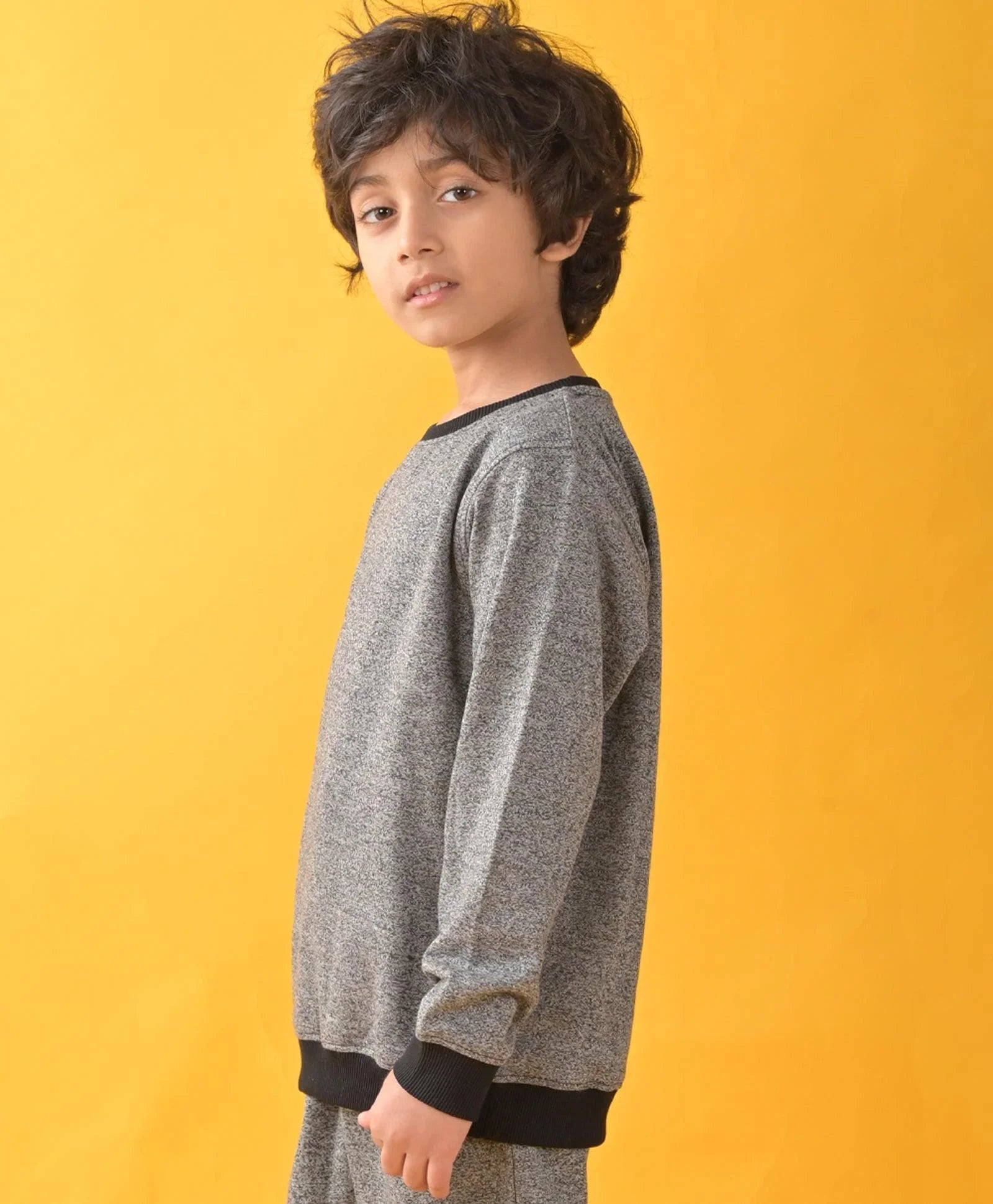 BLACK SPACE DYED SWEATSHIRT - BLACK
