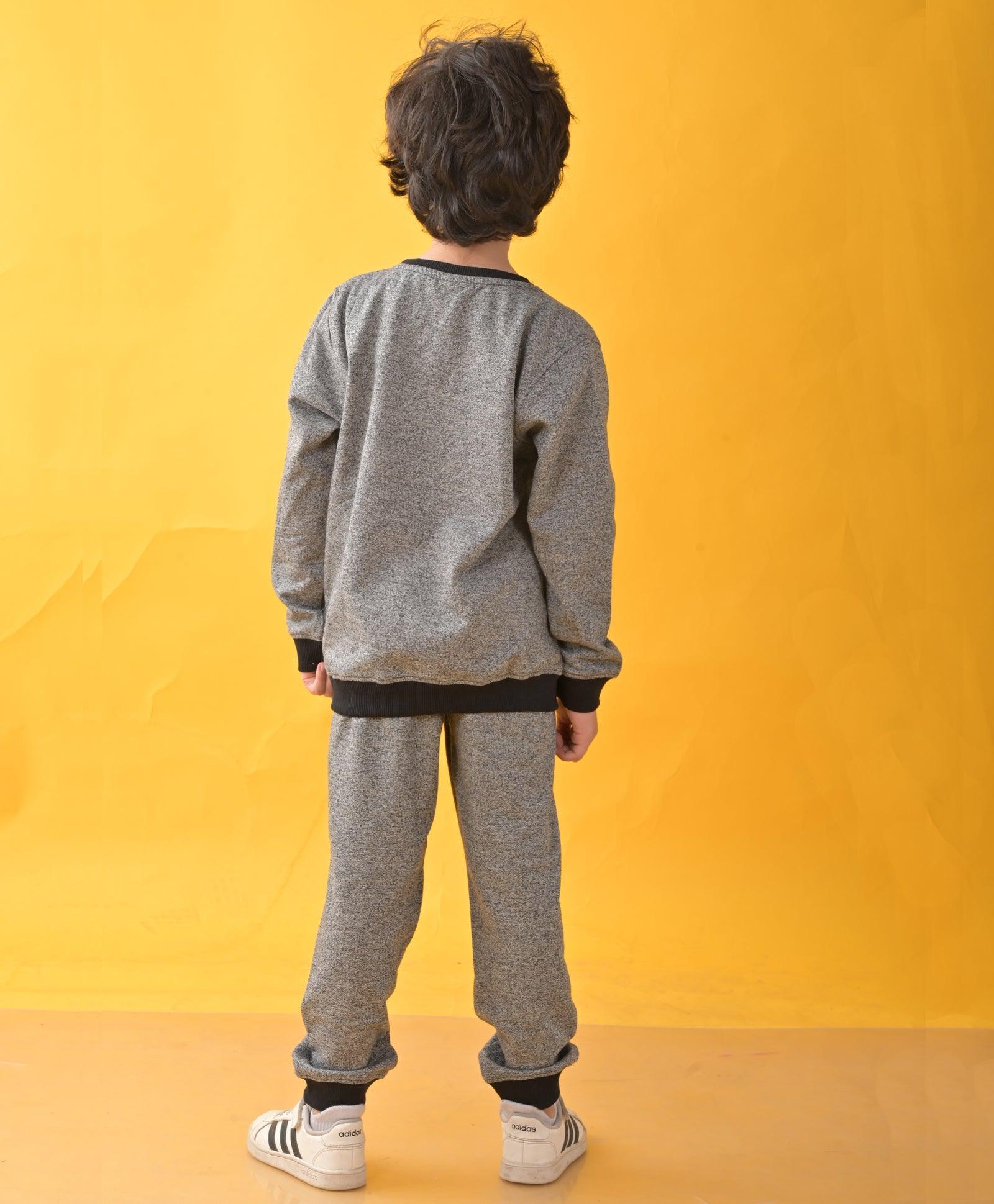 BLACK SPACE DYED SWEATSHIRT JOGGER SET - BLACK