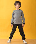 BLACK SPACE DYED SWEATSHIRT BLACK FLEECE JOGGER SET - BLACK