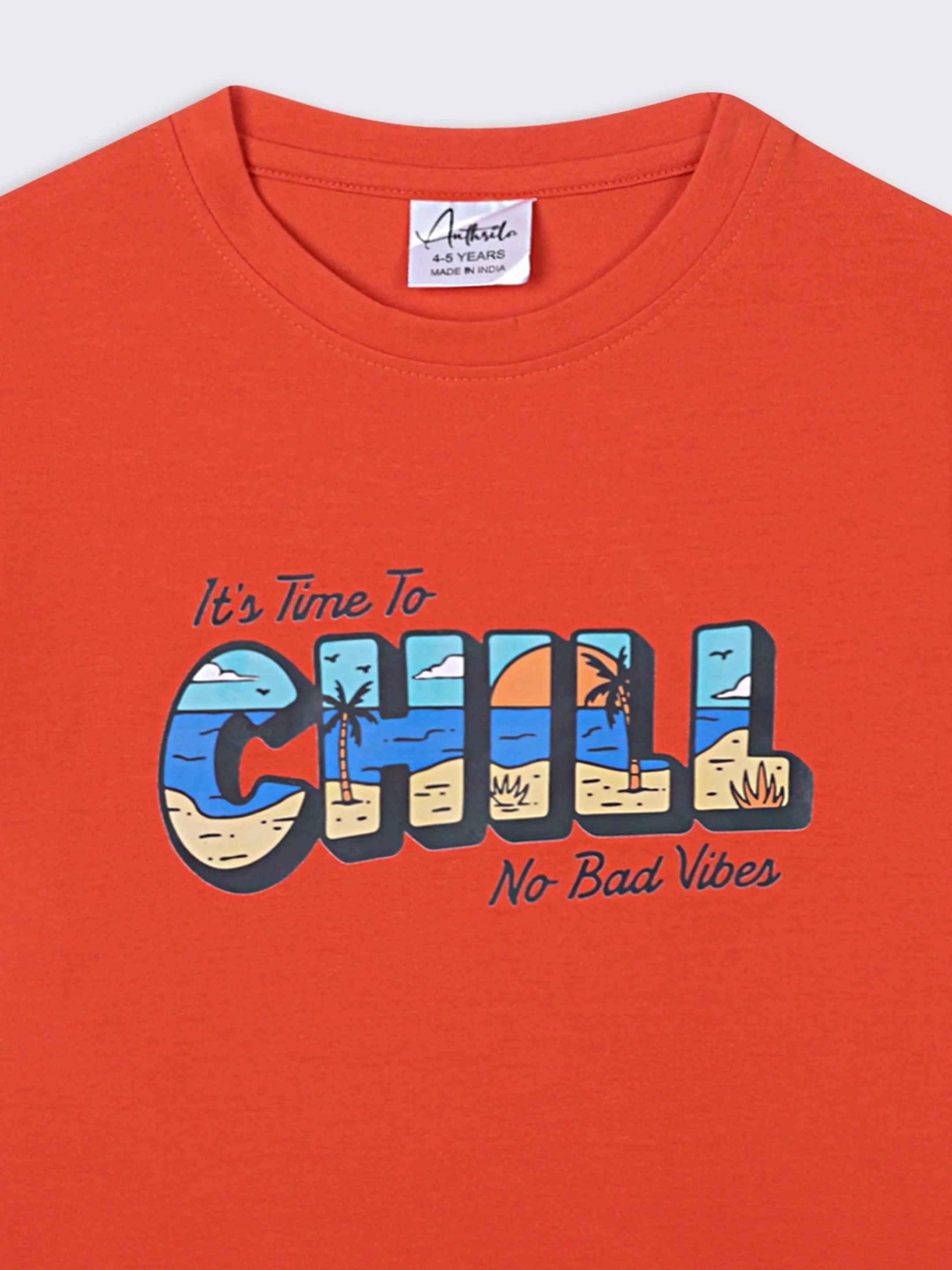 ITS TIME TO CHILL SHORT SLEEVE BOYS T-SHIRT - ORANGE