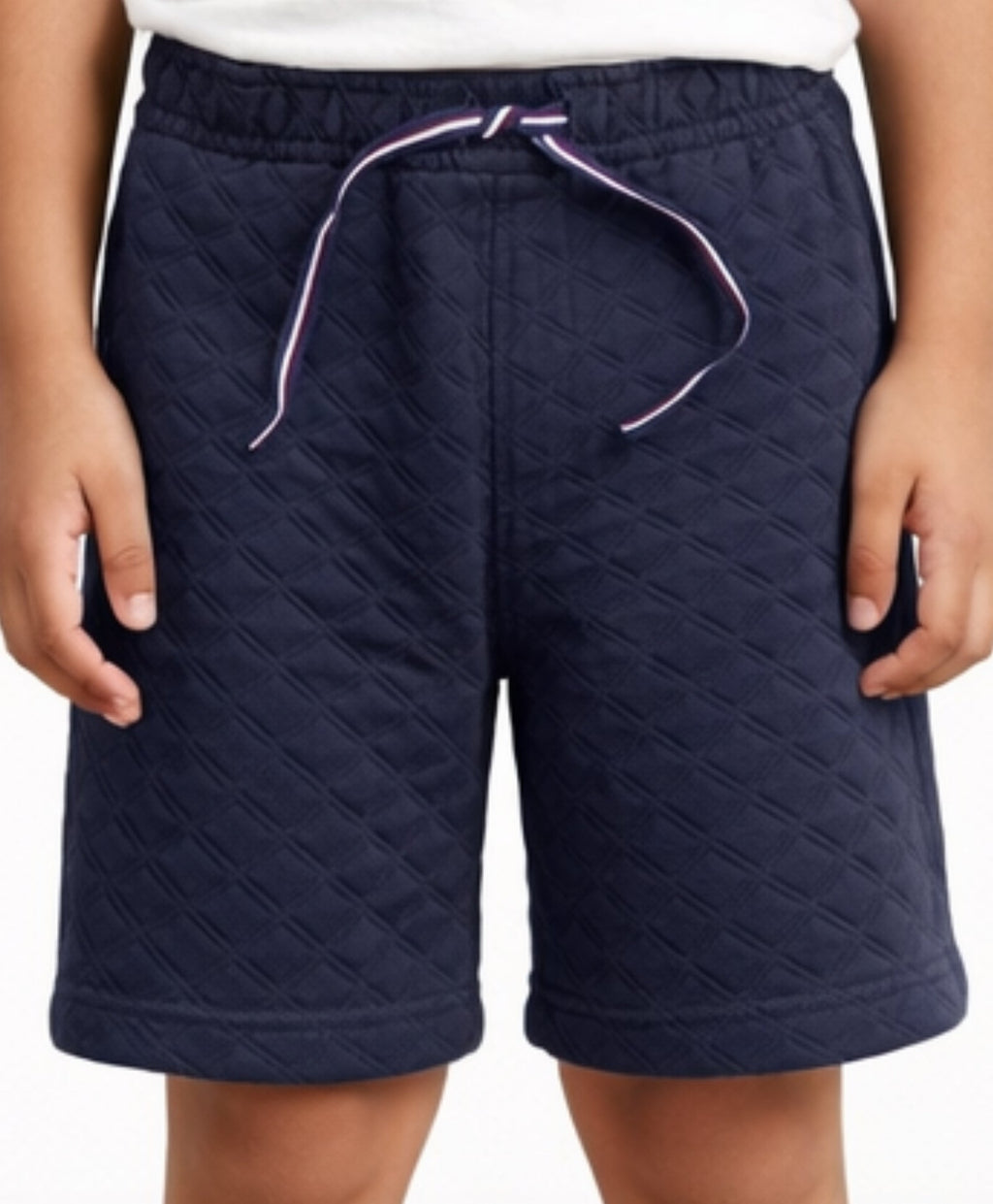 DAIMOND QUILTED NAVY BOYS SHORTS - NAVY