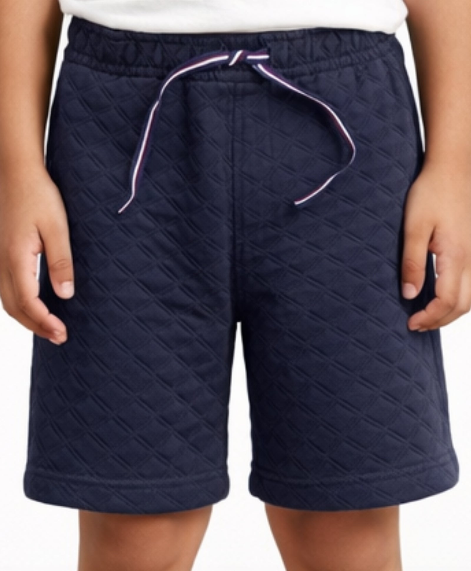 DAIMOND QUILTED NAVY BOYS SHORTS - NAVY