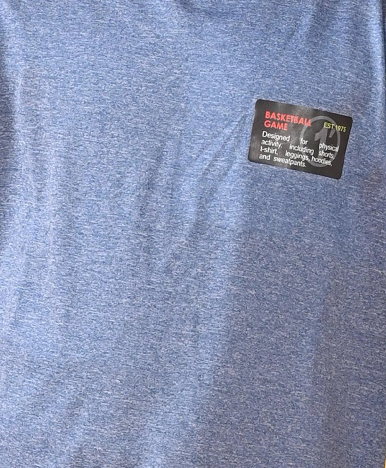 BASKETBALL BLUE MELANGE SPORTY T-SHIRT - BLUE