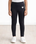 BLACK HEART SPORTY LEGGINGS - BLACK