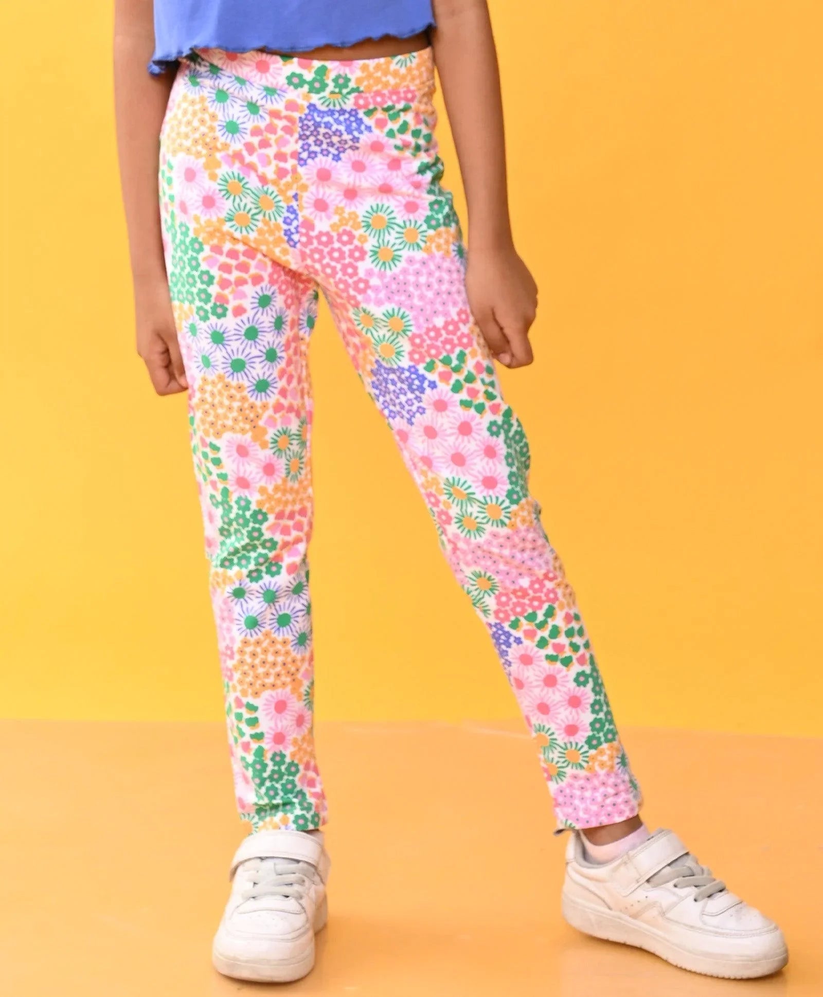 FLOWERS GIRLS LEGGING - PINK