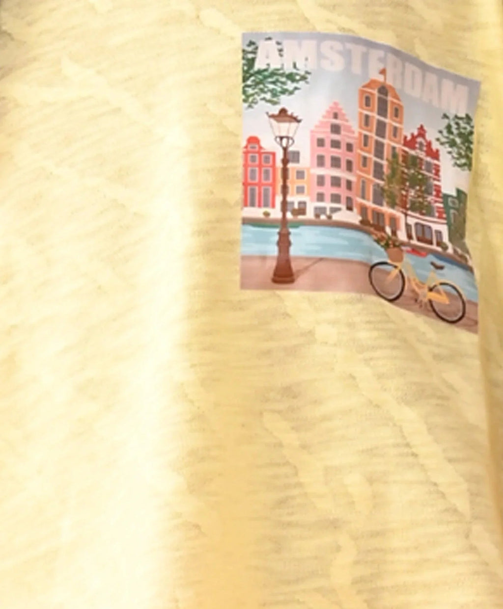 AMSTERDAM YELLOW JACQUARD SUMMER GIRLS T-SHIRT - YELLOW