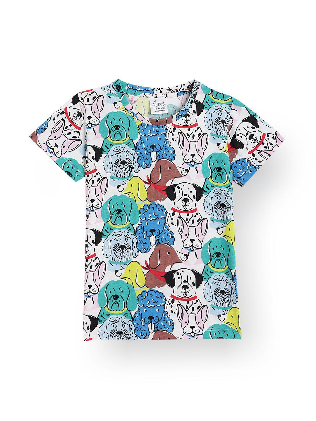 DOGS SHORT SLEEVE BOYS T-SHIRT - WHITE