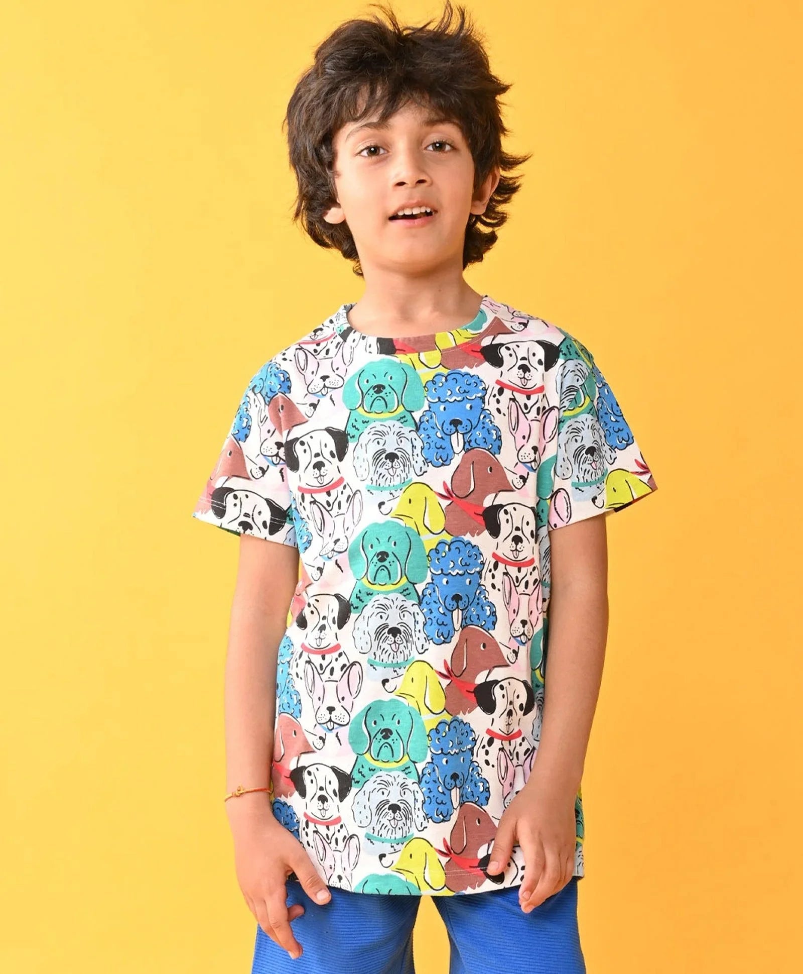 DOGS SHORT SLEEVE BOYS T-SHIRT - WHITE