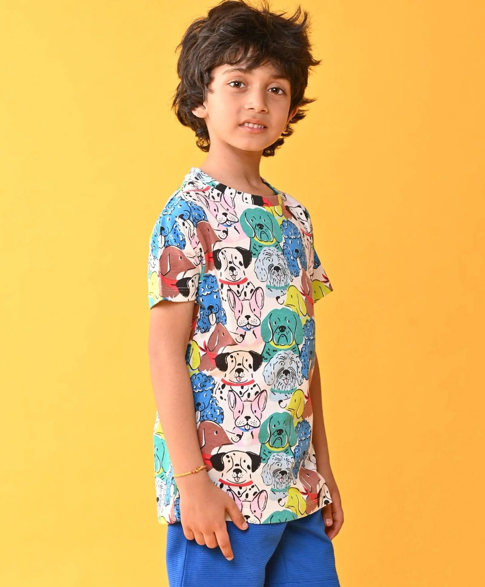 DOGS SHORT SLEEVE BOYS T-SHIRT - WHITE