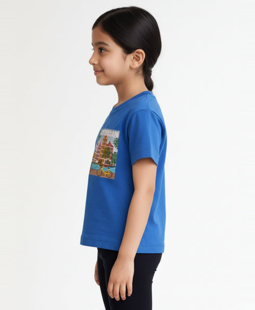 AMSTERDAM ROYAL SUMMER GIRLS T-SHIRT - BLUE