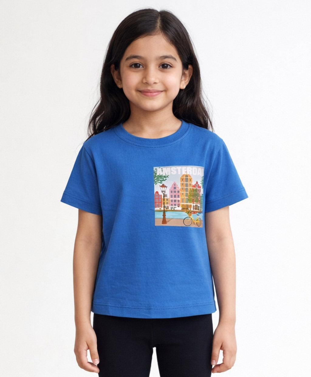 AMSTERDAM ROYAL SUMMER GIRLS T-SHIRT - BLUE