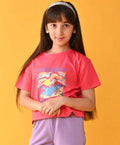 HAPPINESS ROSE PINK SUMMER GIRLS T-SHIRT - PINK