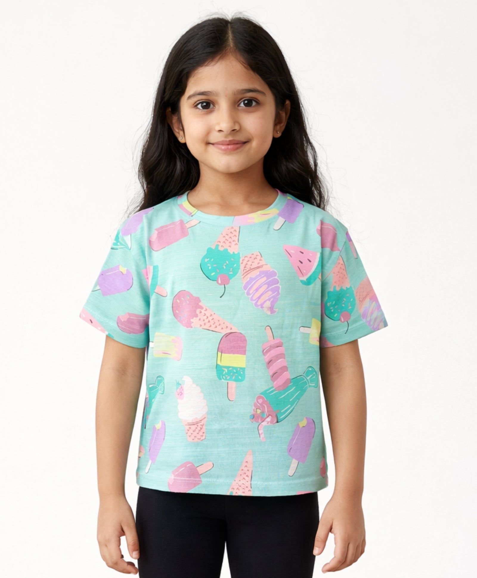 ICECREAM AQUA SUMMER GIRLS T-SHIRT-AQUA