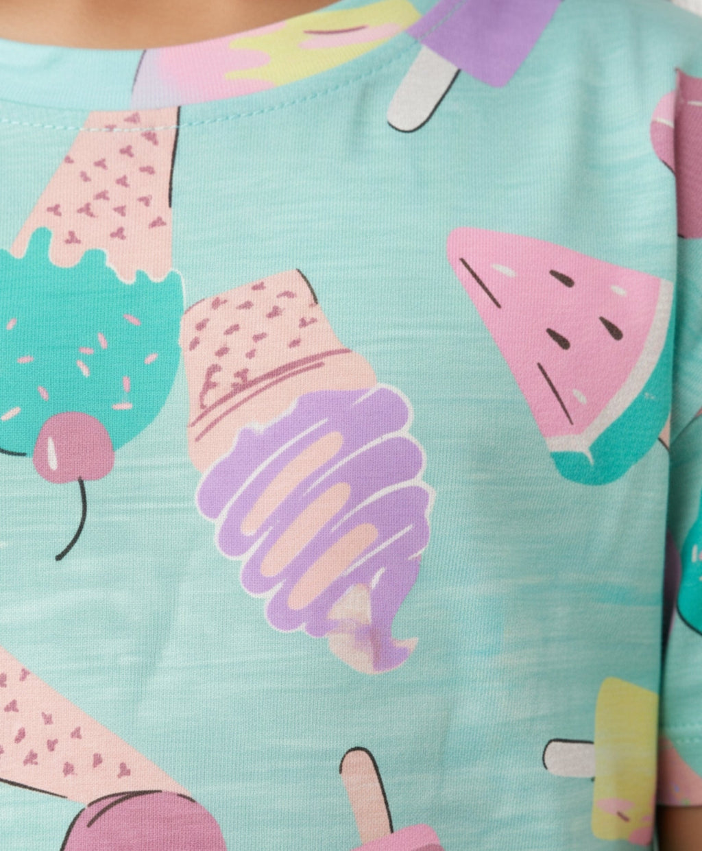ICECREAM AQUA SUMMER GIRLS T-SHIRT-AQUA