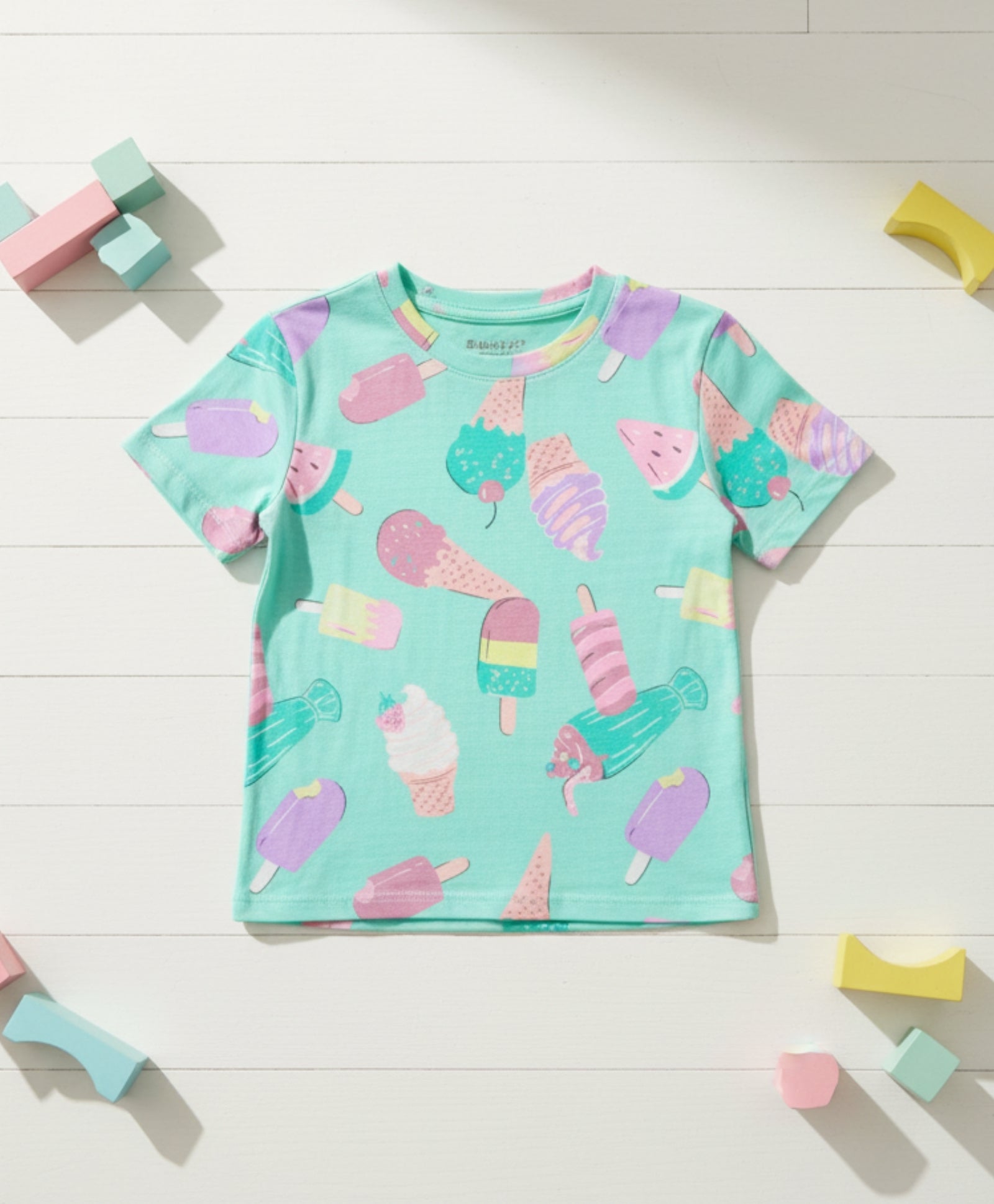 ICECREAM AQUA SUMMER GIRLS T-SHIRT-AQUA