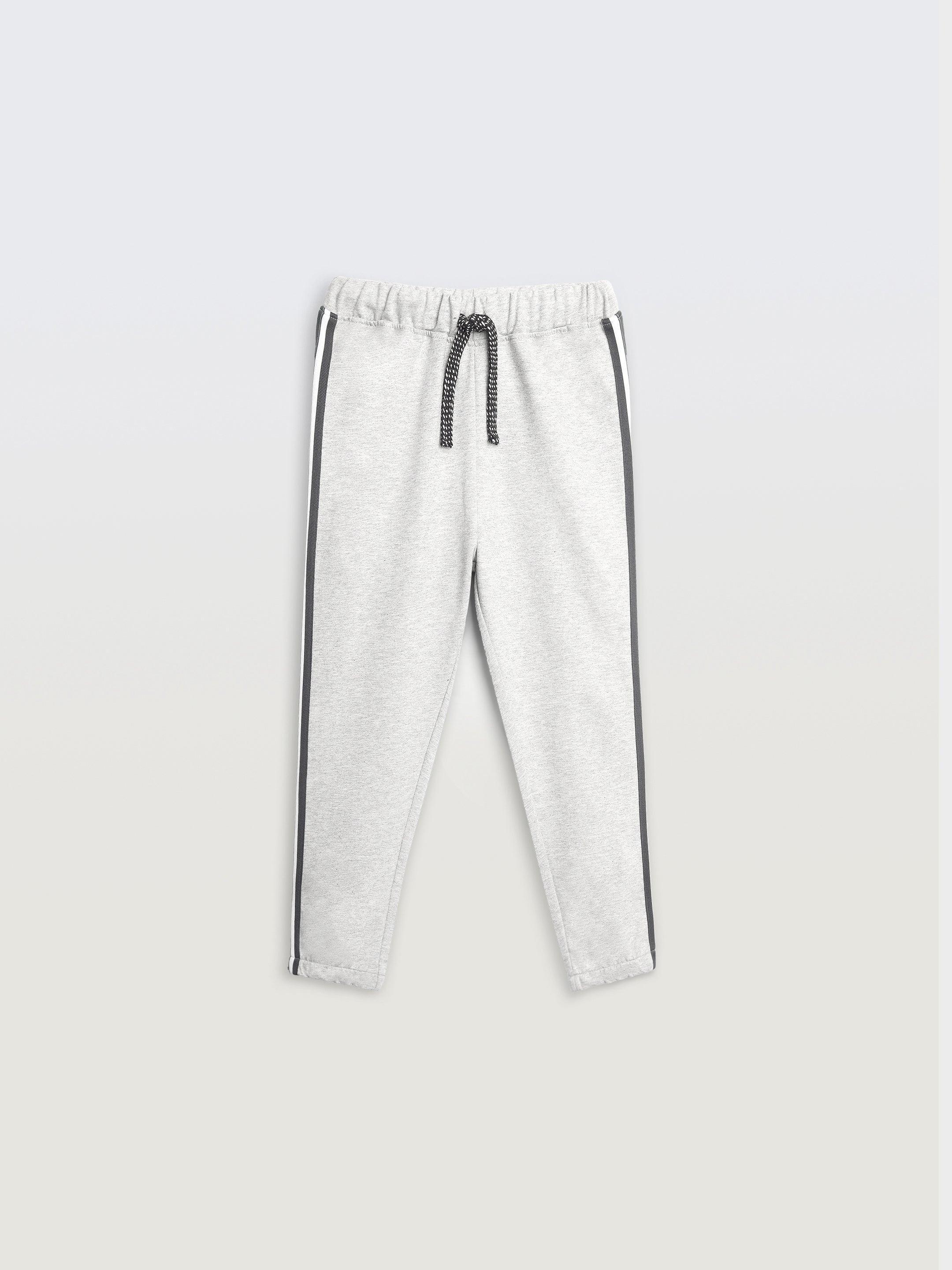 GREY MELANGE SIDE TAPE BOYS SUMMER JOGGER - GREY