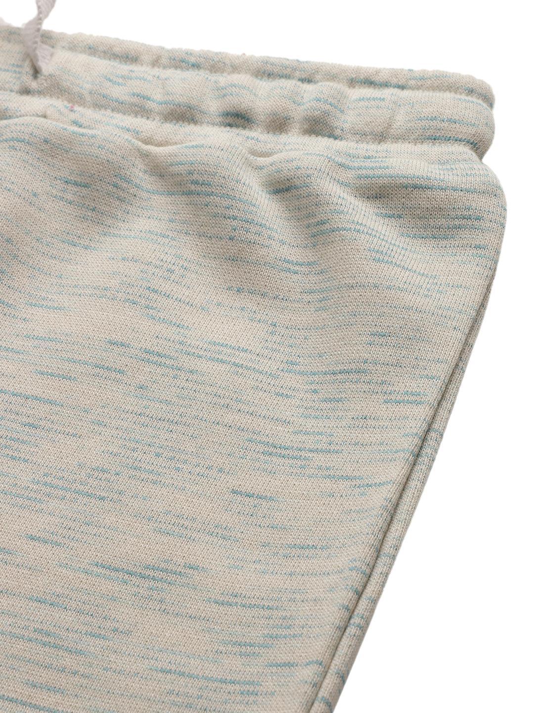BLUE WHITE TEXTURED SUMMER GIRLS SHORTS - WHITE