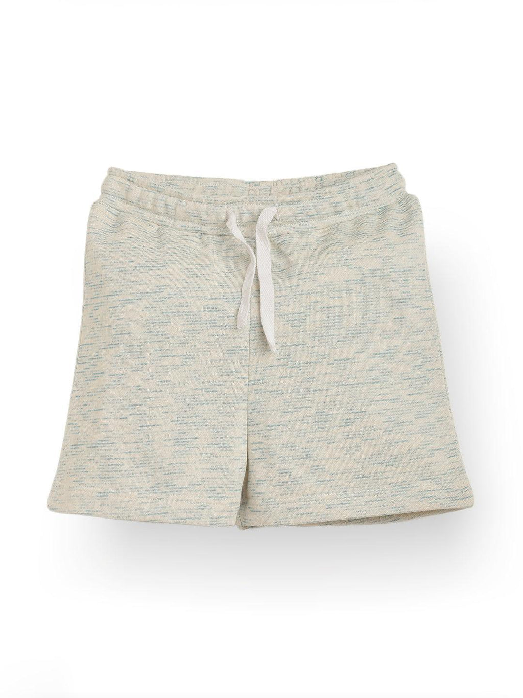 BLUE WHITE TEXTURED SUMMER GIRLS SHORTS - WHITE