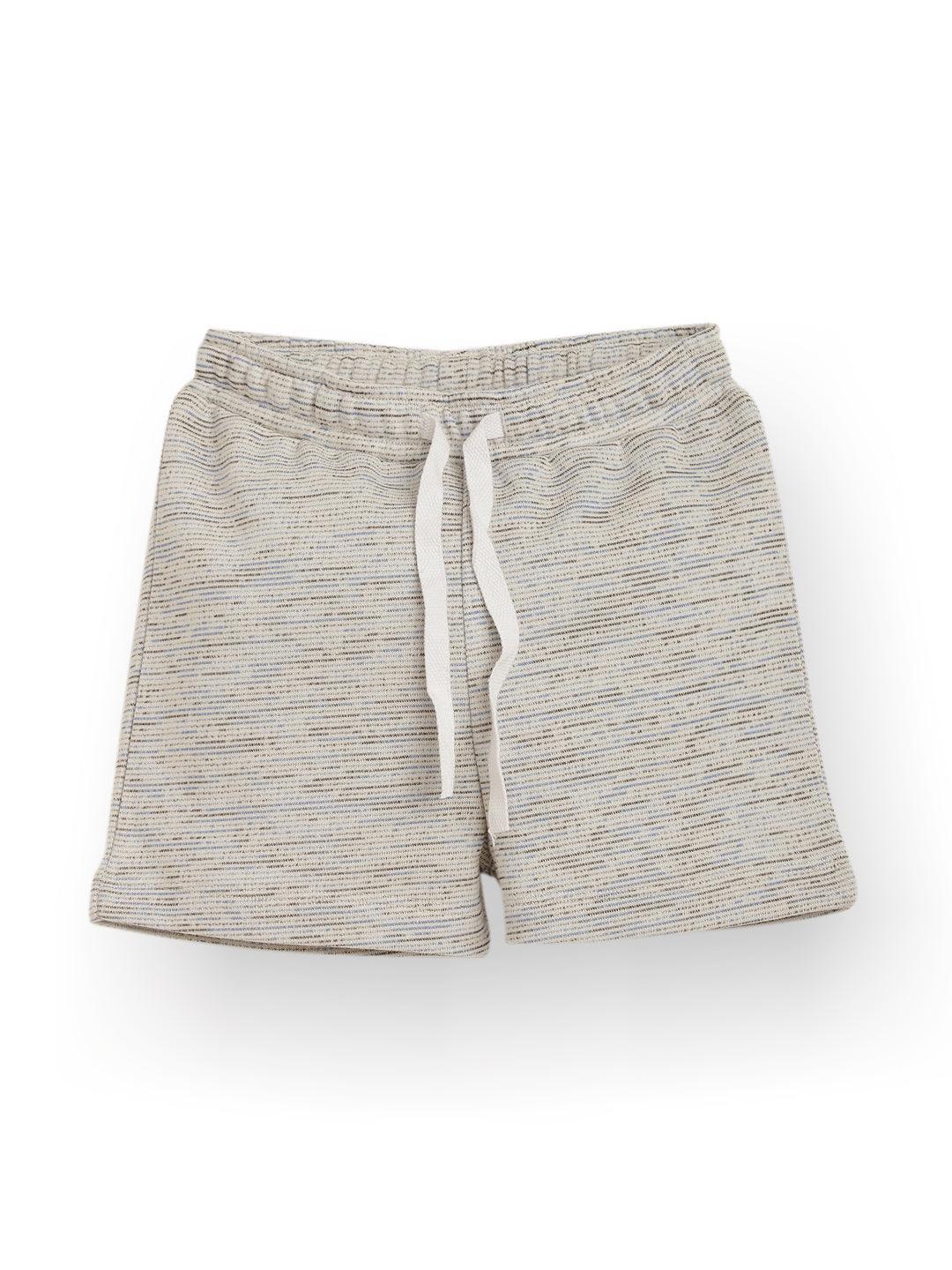 BLACK BLUE TEXTURED SUMMER GIRLS SHORTS - WHITE
