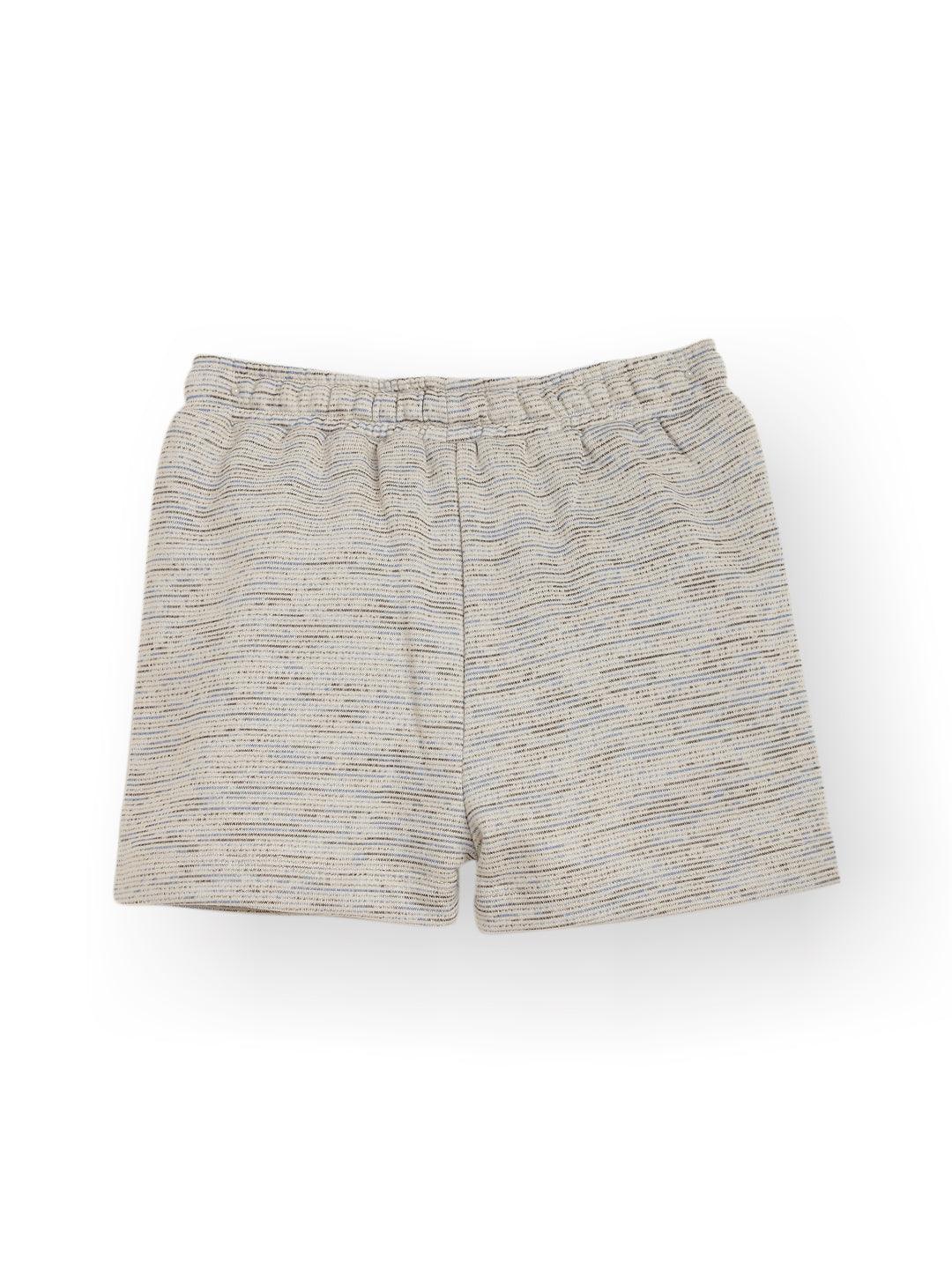 BLACK BLUE TEXTURED SUMMER GIRLS SHORTS - WHITE