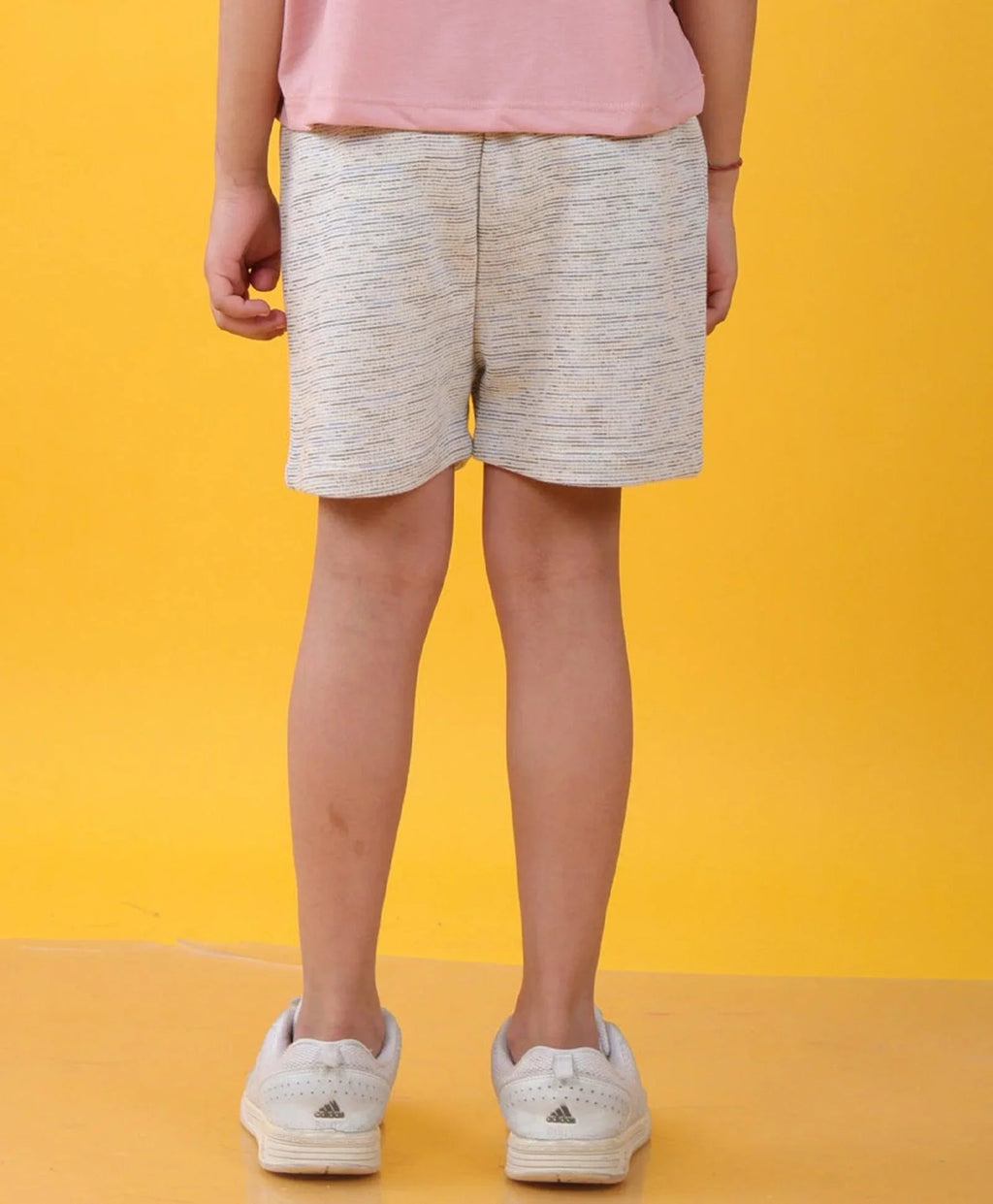 BLACK BLUE TEXTURED SUMMER GIRLS SHORTS - WHITE