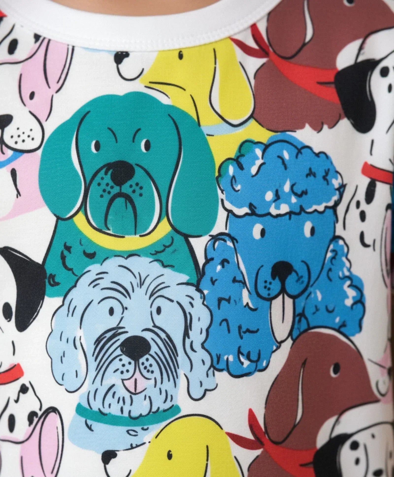 DOGS PRINT SLEEPWEAR SHORT SET - WHITE