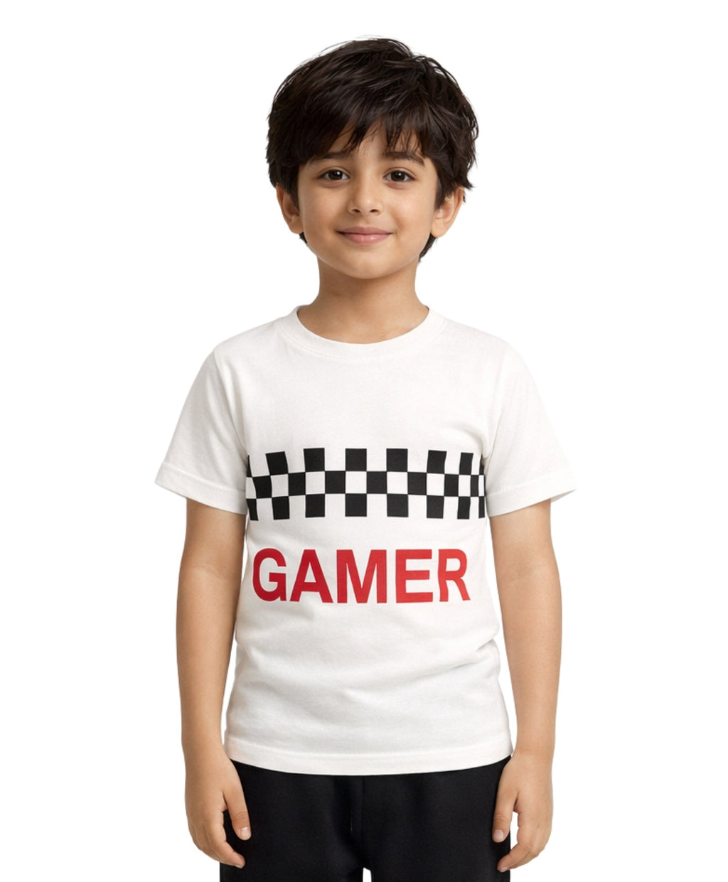 GAMER CHECK T-SHIRT - WHITE