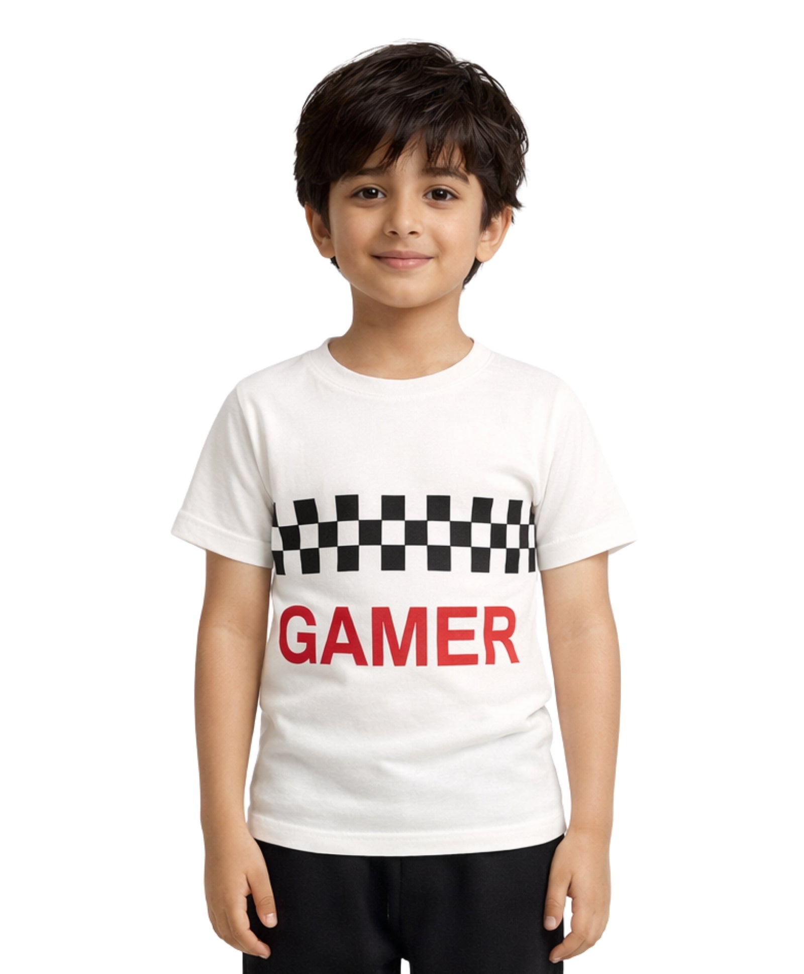 GAMER CHECK T-SHIRT - WHITE