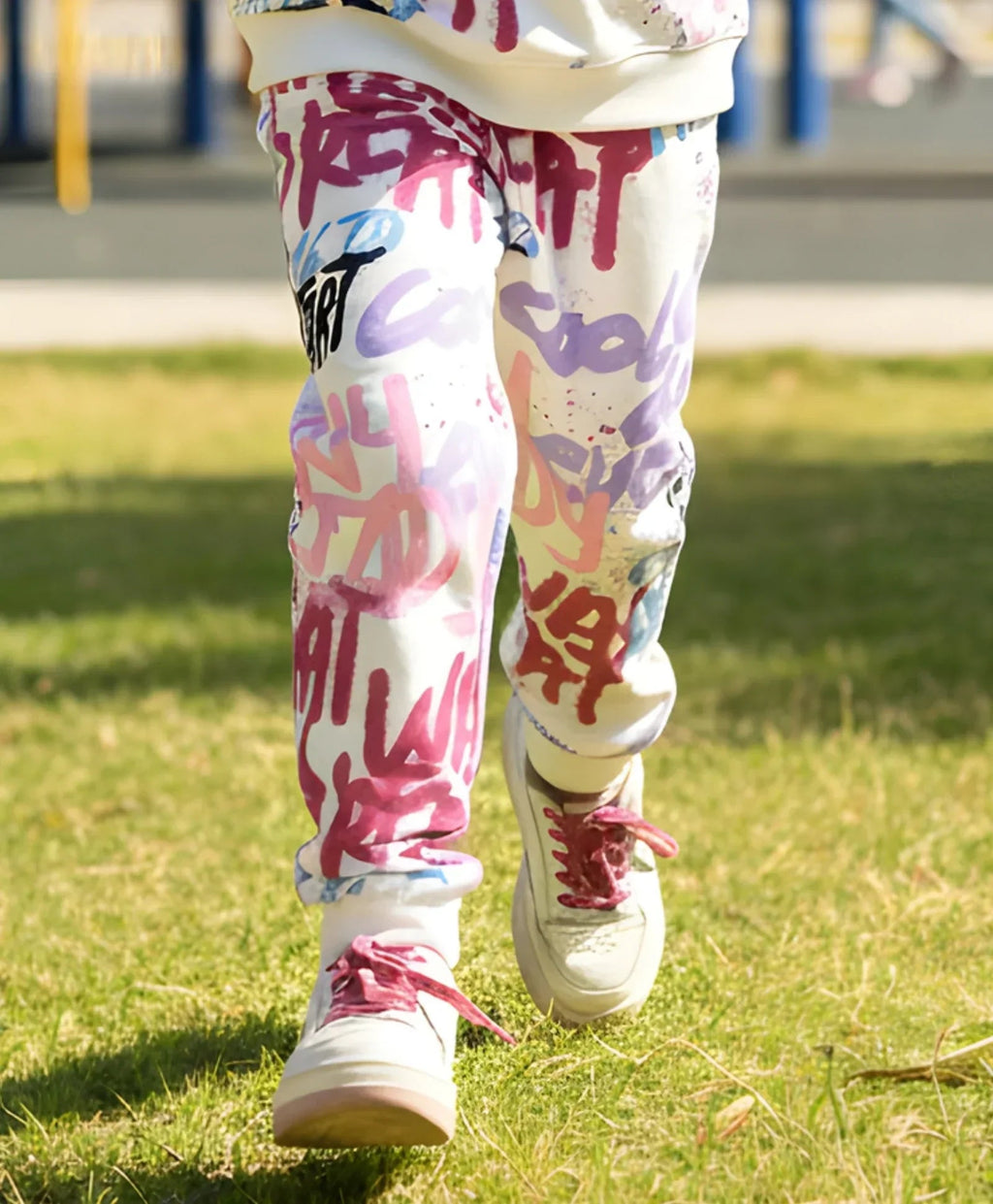 CREATE ART WARM FLEECE GIRLS JOGGER - OFF WHITE