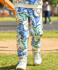 DINOSAUR WOW FLEECE BOYS JOGGER - WHITE