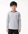DOTTED GREY LONG SLEEVES T-SHIRT - GREY