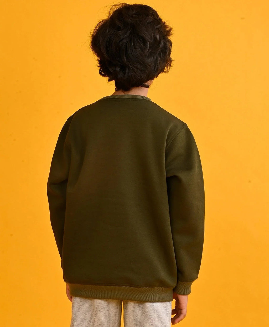 DARK OLIVE  ZEBRA BOYS FLEECE SWEATSHIRT