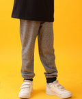 BLACK MELANGE TERRY BOYS JOGGER - BLACK