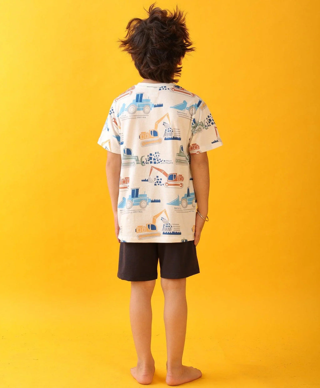 MIGHTY DIGGER SLEEPWEAR SHORTS SET - WHITE/NAVY