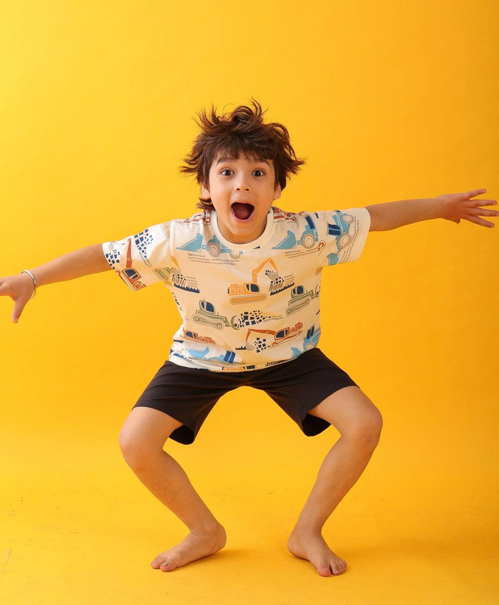 MIGHTY DIGGER SLEEPWEAR SHORTS SET - WHITE/NAVY