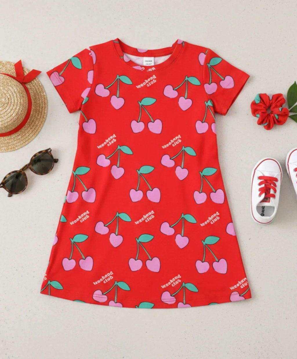 CHERRY RED NIGHT DRESS - RED